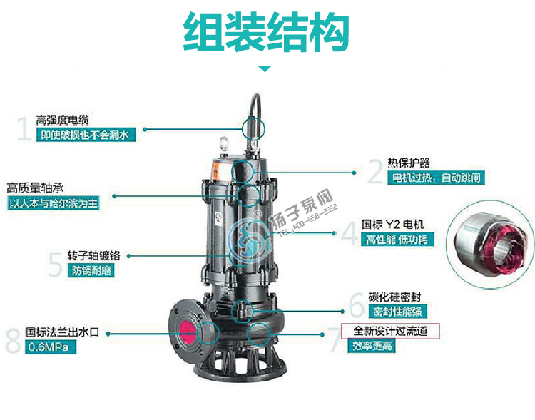 WQ型潛水排污泵結(jié)構(gòu)說明